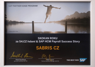 CZ 032019 Sabris oceneni skokan roku gallery big - Sabris získal od SAP ČR hned dvě ocenění - sabris.com